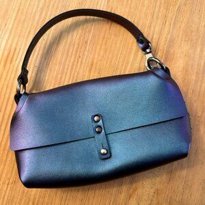 Mohop tiny clutch, peacock vegan leather